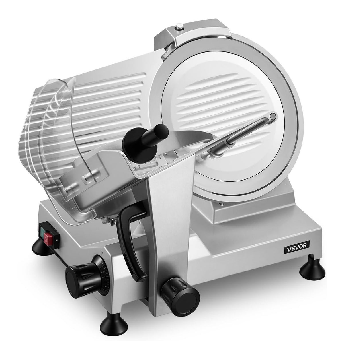 Potente affetta cibi elettrico color acciaio inox alluminio carboncino