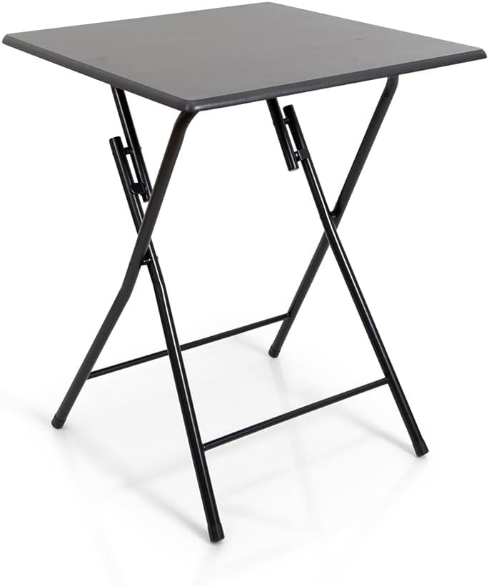 Tavolo pieghevole quadrato 60 x 60 cm colore nero per casa giardino e attivita outdoor
