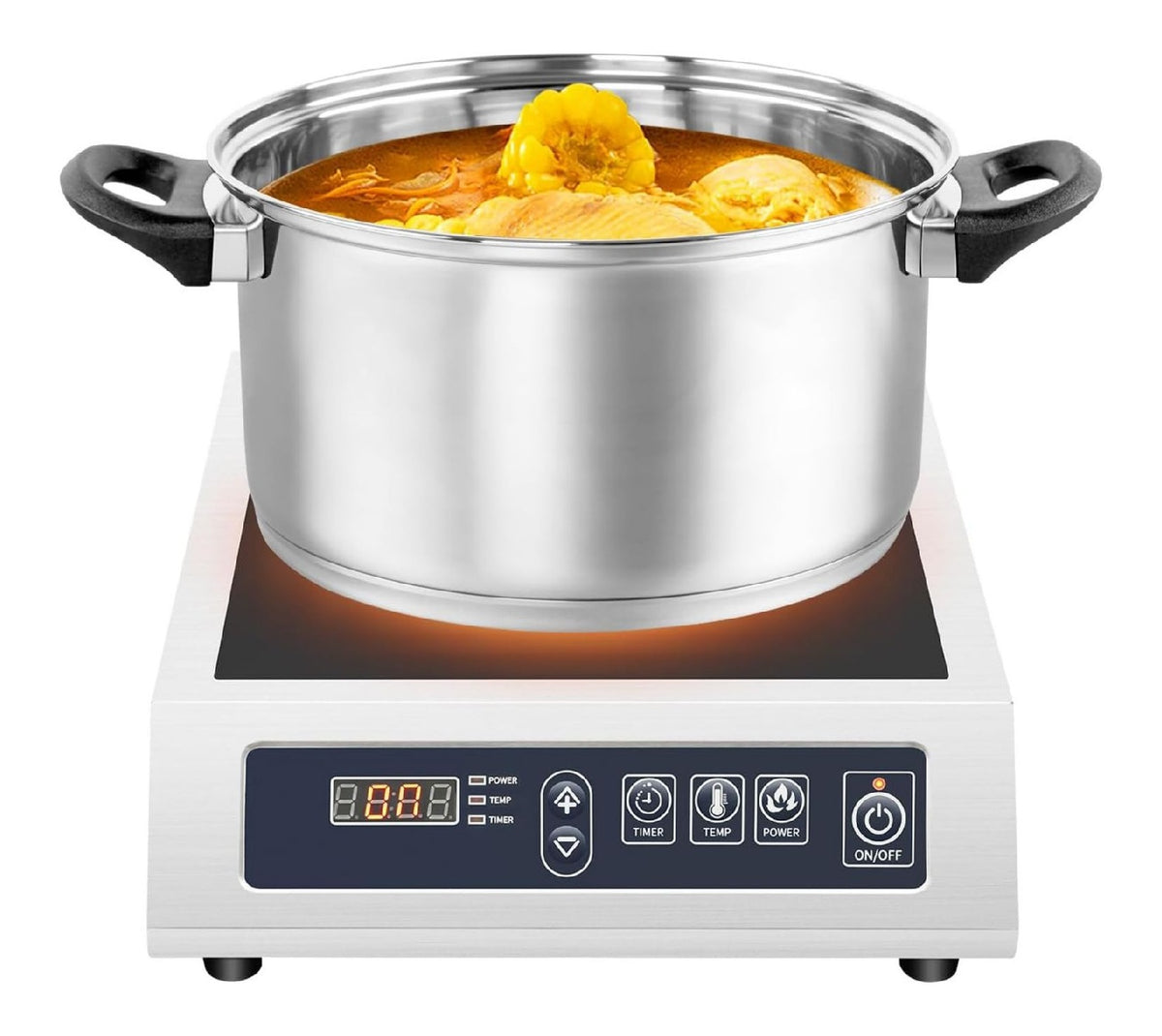 Funzione vapore fornello elettrico color acciaio inox