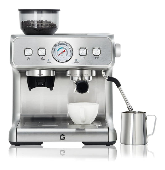 Funzione vapore caffettiera combo color acciaio inox