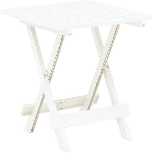 Tavolo pieghevole da giardino in polipropilene bianco 44 x 44 x 50 cm salvaspazio
