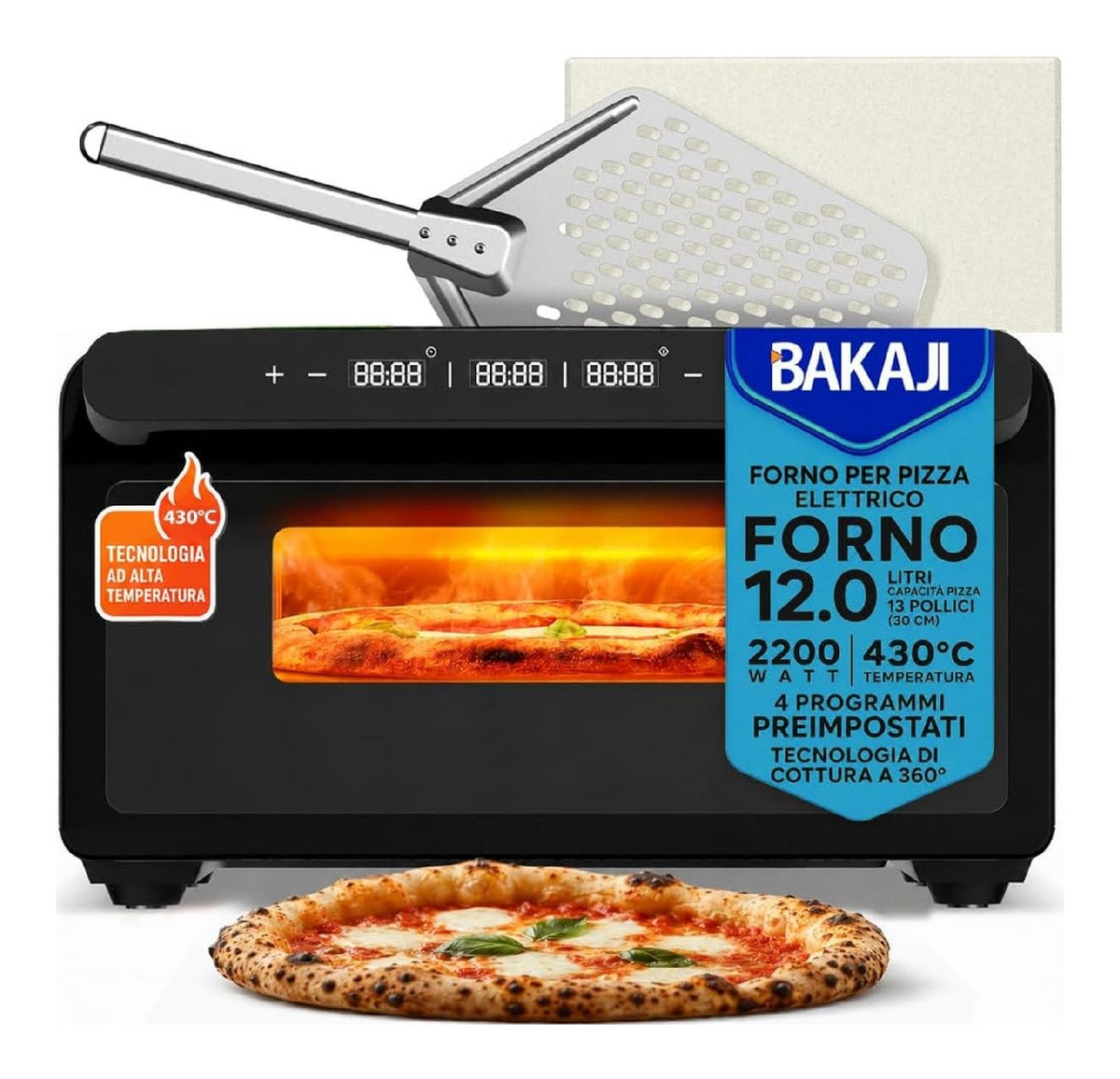 Acciaio inox cuocipizza elettrico