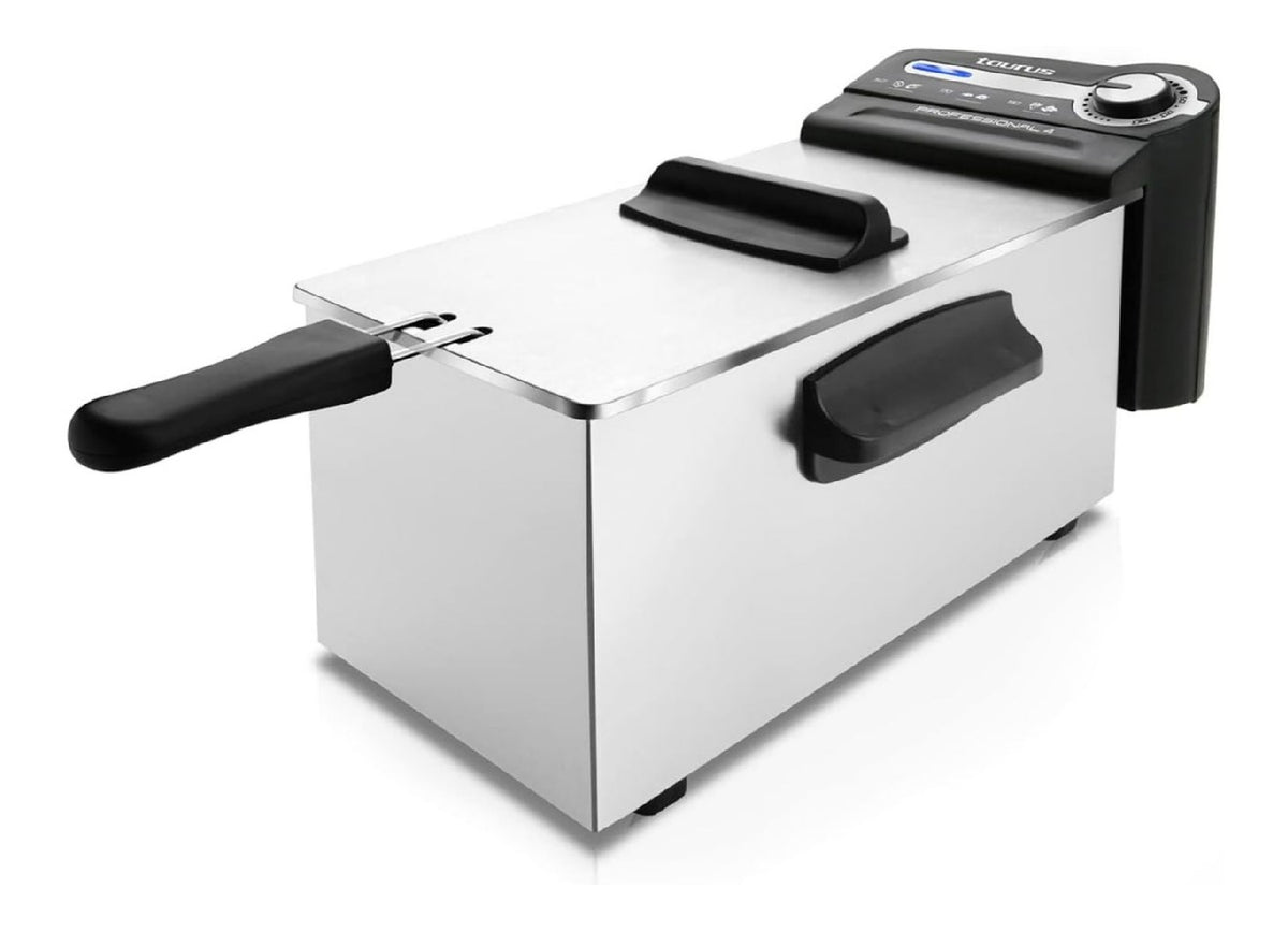 Compatta friggitrice elettrica in acciaio inossidabile color acciaio inox