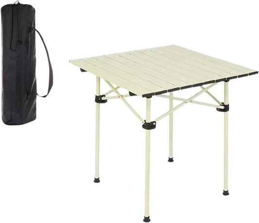 Tavolino compatto pieghevole in alluminio 50 x 50 x 51 cm per casa campeggio spiaggia e balcone