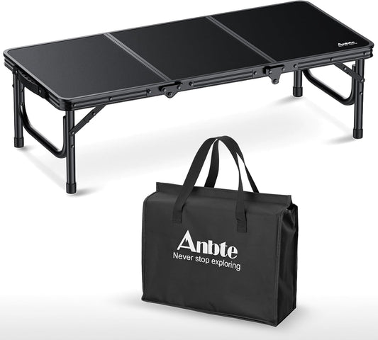 Tavolino basso pieghevole da campeggio e spiaggia nero 87 x 40 x 26.2 cm per lavoro caffe e attivita outdoor
