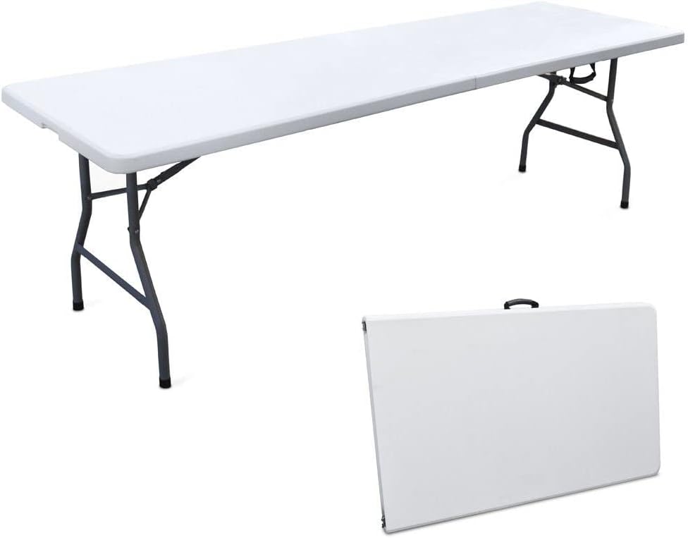 Tavolo da giardino pieghevole grande 240 x 70 x 74 cm per buffet campeggio e catering