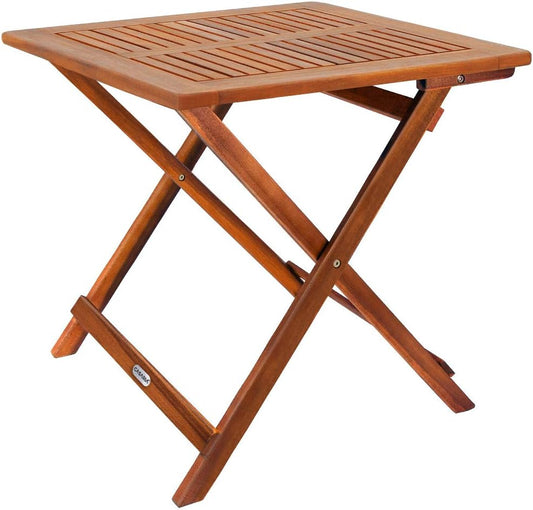 Tavolo quadrato pieghevole in legno acacia 70 x 70 x 73 cm con portata fino a 80 kg